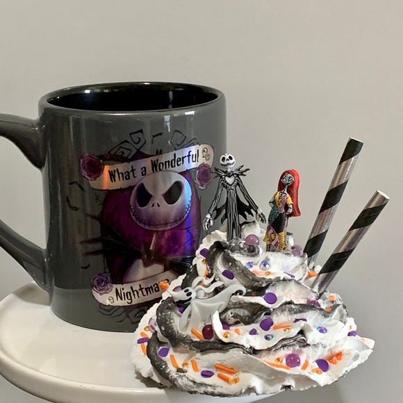 Handmade Mug Topper with Mug.Nightmare before Christmas, Jack Skellington Mug - Picture 2 of 4